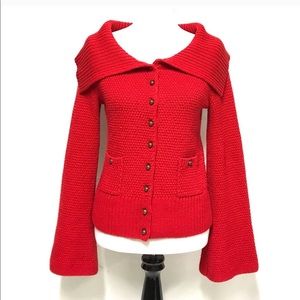 Anthropologie Red Laureate Vintage Pinup Cardigan